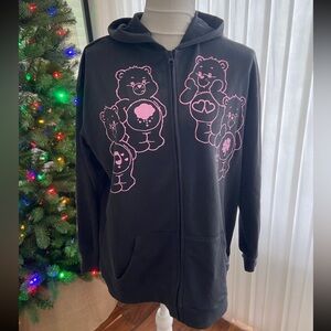 Care Bears H&M Zip Up Hoodie Juniors Size US 16-18 Black Pink 2023